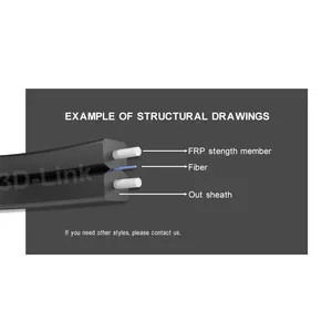 고품질 편평한 케이블 1/2/4 핵심 G657A1 G657A2 FTTH 실내 케이블 CPR B2ca 철사 힘 Memberer 주문을 받아서 만들어진 색깔