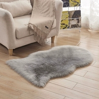 Tapis de chambre en fausse fourrure de mouton de luxe, moelleux et lavable, tapis shaggy doux pour la décoration