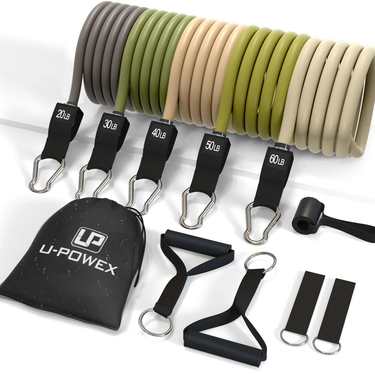 Conjunto de bandas de resistência fitness com tubo de látex impresso com logotipo personalizado por atacado de 11 peças