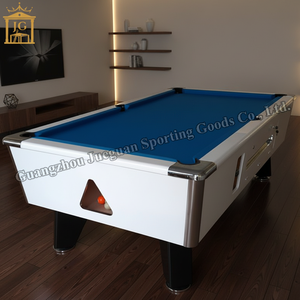 Table de billard professionnelle en bois massif 8 boules avec système à pièces, plateau en ardoise de qualité tournoi, construction durable - Product Image 2
