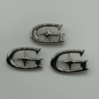 Plaques métalliques gaufrées en forme de étoile G, argentées, éco-responsables, pour accessoires de couture personnalisés pour vêtements