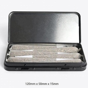 Customized pre roll paper cone box Child Resistant Screw Lid Edible Box CR Tin Box