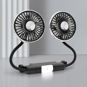 Ventilateur de voiture à double tête F310 12V 24V USB, ventilateur de refroidissement à col flexible pour camions et voitures avec design portable - Product Image 1