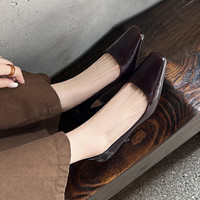 Escarpins pour femmes en cuir véritable de haute qualité, Nouveautés Automne 2026, à bout carré, élégants pour soirée, à talons hauts et décolleté peu profond