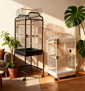 Cage à perroquets ouverte en fil de fer forgé, grande capacité, écologique, style classique moderne, avec boîte, <span class=keywords><strong>prix</strong></span> d'usine - Product Image 5