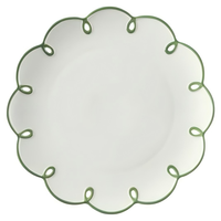 Assiette en céramique ajourée en forme de fleur, assiette à dîner en porcelaine blanche avec bord rose, décoration de table de mariage