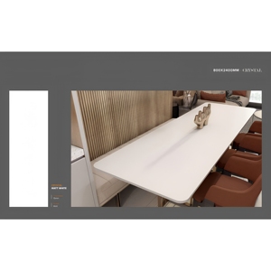Losas de porcelana Crystal White de 800x2400 mm, resistentes a los arañazos, con acabado mate, para encimeras de cocina y piedra sinterizada para interiores. - Product Image 1