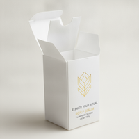 Boîte d'emballage pour crème pour les yeux en carton ivoire, avec gaufrage à chaud or rose, finition mate, carton cosmétique personnalisé