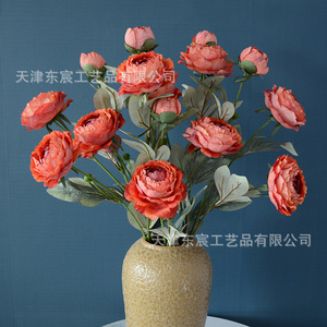 Dongchen Crafts <b>Artificial</b> Peony <b>Flowers</b> 70cm Vase <b>Arrangement</b> Silk <b>Flower</b> Home Decor Wedding Props - Product Image 2