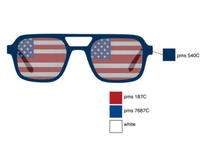 Lunettes de soleil promotionnelles 2026 New Color Patriot NFL NHL Game Match UV400, monture PC, drapeau américain