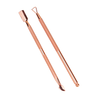 3 Pcs/set Pince à ongles double extrémité de haute qualité et poussoir de salon Coupe-ongles pour bébé en acier inoxydable Manucure en or rose