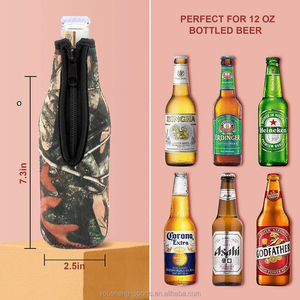 Wholesale Luxury Neoprene Insulated Beer <b>Bottle</b> Cooler Jacket with Zipper Waterproof & Eco-Friendly - Product Image 6