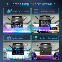 Monitor Mobil LCD 15.6 Inch Lipat di Plafon, Layar Atap dengan Input USB SD AV, Pemancar FM, Layar TV Mobil dengan Speaker Terintegrasi