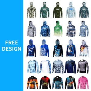 เสื้อตกปลาแขนยาวคุณภาพสูงผ้าโพลีเอสเตอร์แห้งเร็วพิมพ์ลายระเหิดแบบกำหนดเองได้ตัวป้องกันแบบ UPF 50 camisa de pesca - Product Image 6