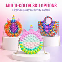 Porte-monnaie licorne en silicone souple, sac bandoulière anti-stress, pochette macaron colorée, grande et petite taille, vente en gros