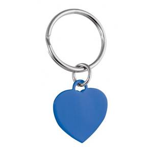 Portachiavi con ciondolo a cuore blu 25x22 mm, charm in cristallo per chiavi e borse - Product Image 1