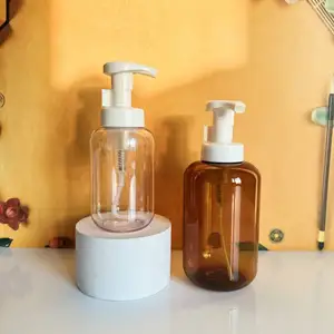 Köpük ile köpük şişesi 250ml 500ml PET kozmetik sıvı sabunluk pompa şişesi yüz kremi ambalaj sızdırmazlık tipi sprey