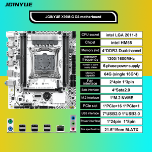 JGINYUE X99M-G D3 ARGB Motherboard LGA2011-<span class=keywords><strong>3</strong></span> Unterstützt Dual Channel 4 <span class=keywords><strong>DDR3</strong></span> Memory Slot für Gaming Workstation PC Neu bauen - Product Image 2