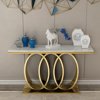 Console de rangement pour meubles d'intérieur, en marbre, en acier inoxydable, doré, de haute qualité, 1 pièce