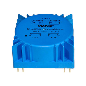 YHDC 15VA ดับเบิ้ล 110V/115V/110V อินพุต ดับเบิ้ล 7V/9V/12V/15V/18V/22V เอาต์พุต AC การใช้งานเสียง PCB หม้อแปลงไฟฟ้าแบบวงแหวน PTC15 - Product Image 1