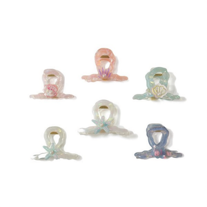 Fermaglio per Capelli a Forma di Conchiglia, Stella Marina e Artiglio da 8 Cm con Incisione Laser - Product Image 1