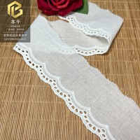 LEIXUSI Dentelle en coton brodée ajourée de 3 cm avec œillets pour jupes, pantalons, vêtements, accessoires de bricolage et artisanat – En stock