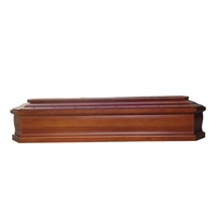 Ataúd Ecológico y Biodegradable de Caoba Roja Sólida, Estilo Europeo, para Entierro, 187x56x28cm