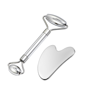 Rodillo Facial de Acero Inoxidable, Rodillo Facial y Juego de Masaje Gua Sha para el Cuidado de la Piel, Herramienta de Masaje con Rodillo para Uso Comercial - Product Image 1