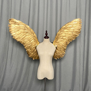 Golden Feather Angel Wings Adult <b>Performance</b> Costume Stage <b>Wear</b> Unisex - Product Image 2