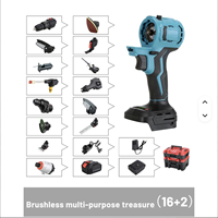 Ensemble d'outils électriques sans fil 21V sans balais 16-en-1 en acier inoxydable, perceuse à percussion, clé électrique, batterie au lithium, mallette rigide, OEM, bricolage