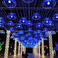Lustre LED géant en fibre optique en forme de méduse, étanche IP66, pour extérieur, à suspendre aux arbres, lampe d'ambiance colorée, décoration de bar, transfrontalier