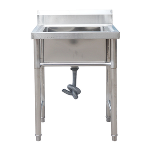 Évier commercial 600x600x900mm en acier inoxydable, simple bac, autoportant, avec pare-éclaboussures pour <span class=keywords><strong>restaurant</strong></span> - Product Image 3
