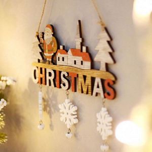 New Arrival High Quality Wood Christmas Theme Decoration <b>Door</b> Hanging Wooden Ornament - Product Image 2