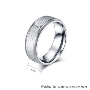 NEW Christian <strong>Cross</strong> <strong>Ring</strong> <strong>Silver</strong> Plated Religious Stainless Steel <strong>Rings</strong> Men for Women Eternity New Fashion Party Gifts Jewelry - Product Image 2