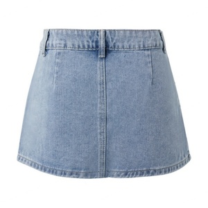 Jupe en jean délavé bleu clair vintage sexy style décontracté – Vente en gros - Product Image 5
