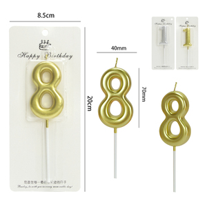 Bougies d'anniversaire numérotées 0-9 métalliques <span class=keywords><strong>en</strong></span> gros, décorations dorées pour gâteaux, parfaites pour fêtes, anniversaires et mariages - Product Image 3