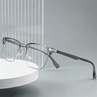 Lunettes de vue carrées anti-lumière bleue pour homme, monture optique en alliage d'acétate plaqué IP, pour bureau et myopie, qualité supérieure