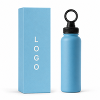 Bouteille d'eau portable en acier inoxydable avec base à ventouse magnétique, récipient réutilisable de 22 oz pour le camping et les sports de plein air