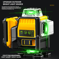 Niveau laser à faisceau vert 12V Li-ion 3x360 degrés, 12 lignes, auto-nivelant, pour la construction et le carrelage