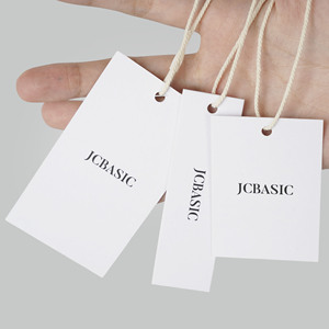 Tùy chỉnh thiết kế in ấn tên Logo giấy may hangtag Nhãn quần áo treo thẻ với chuỗi - Product Image 5