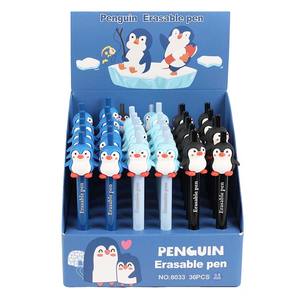O&Q Nouveau Stylo Gel Effaçable à <span class=keywords><strong>Encre</strong></span> Bleue/Noire 0,5 mm pour Enfants, Motif Animal Mignon, Thème Pingouin <span class=keywords><strong>de</strong></span> <span class=keywords><strong>Dessin</strong></span> Animé en Plastique, pour Bureau et École, Personnalisable - Product Image 1