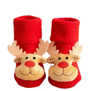 Kaus kaki hangat dekorasi musim dingin katun liburan kustom rajutan sesuai pesanan kaus kaki hadiah anak-anak grosir