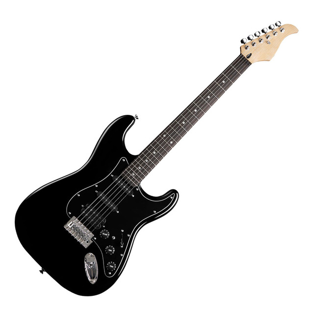 HUASHENG High Grade 39 Inch Jet Gloss Gopherwood ST Electric Guitar OEM 6 Steel String Slim C-shape Neck 22 Frets Professional