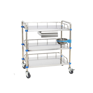Medical Treatment Cart Operating <strong>Trolley</strong> 2 Layers Stainless Steel Assembled Emergency Surgical <strong>Trolley</strong> Cart With Drawer - Product Image 3