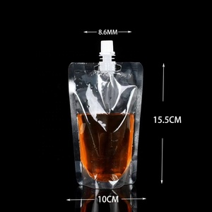Pochettes Souples Transparentes pour Liquides, Jus, Eau, avec Bec Verseur Squeezable 150ML 250ML 500ML pour Vodka, Eau Minérale, Bière, <span class=keywords><strong>Champagne</strong></span>, Tequila - Product Image 2