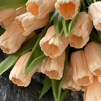 Fleurs artificielles en tulipes en PU de style moderne au toucher réaliste, 36 cm, bouquet de fleurs artificielles pour la décoration de mariage, de la maison, des événements, de la table, des arrangements floraux