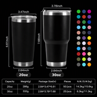 Gobelet de voyage isotherme en acier inoxydable à double paroi de 20 oz avec logo personnalisé, revêtement poudré, pour gravure laser et événements