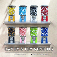 Petite machine distributrice de bonbons et de boules de gomme avec système de paiement par jetons/pièces, capacité de 200-300, en ABS/PC, pour supermarchés et confiseries