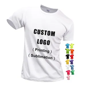 Dry T Shirt 100% Poliéster T Shirt Sublimação Blanks Tshirt Com Logotipo Personalizado Impresso T Shirt Homens T-shirt Simples Para Homens