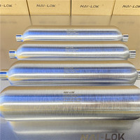 NAILOK High Pressure SS316 Gas Sampling Bottle 3000psi Double Ended Sample Cylinder for LNG LPG Natural Gas 500ml 1 Gallon